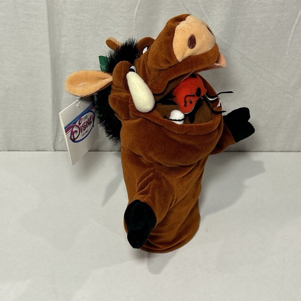 Disney Lion King Hand Puppet Pumba Pumbaa Plush Warthog Walt Disney